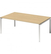 Schreibtisch Cito, höhenverstellbar, 65-85cm (H), 200x120cm (BxT), rechteckig, ahorn / weiß