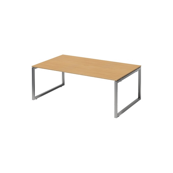 5020073998788 - Cito Chefarbeitsplatz Konferenztisch 740 mm höhenfixes O-Gestell H 19 x B 2000 x T 1200 mm Dekor buche Gestell silber