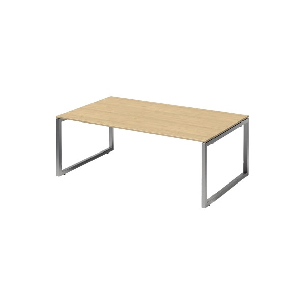 5020073998795 - Cito Chefarbeitsplatz Konferenztisch 740 mm höhenfixes O-Gestell H 19 x B 2000 x T 1200 mm Dekor ahorn Gestell silber