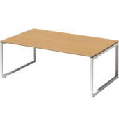 Schreibtisch Cito, 74cm (H), 200x120cm (BxT), rechteckig, buche / weiß