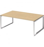 Schreibtisch Cito, 74cm (H), 200x120cm (BxT), rechteckig, ahorn / weiß