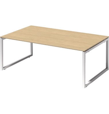 Schreibtisch Cito, 74cm (H), 200x120cm (BxT), rechteckig, ahorn / wei&szlig;