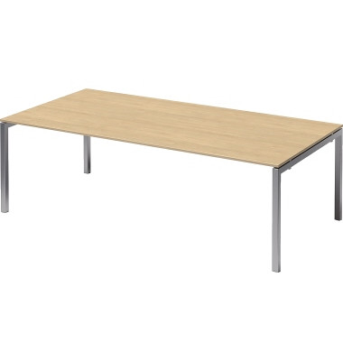 Schreibtisch Cito, 74cm (H), 240x120cm (BxT), rechteckig, ahorn / silber