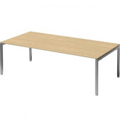 Schreibtisch Cito, höhenverstellbar, 65-85cm (H), 240x120cm (BxT), rechteckig, ahorn / silber