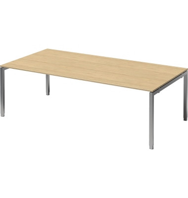 Schreibtisch Cito, rechteckig, ahorn / silber