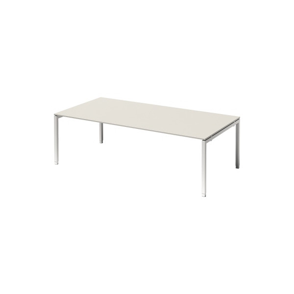 5020073998979 - Cito Höhenverstellbar Konferenztisch Hellgrau 4 Metallfüße 2400 (B) x 1200 (T) x 740 (H) mm MFC (Melaminbeschichtete Spanplatte) Stahl