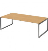 Schreibtisch Cito, 74cm (H), 240x120cm (BxT), rechteckig, buche / silber