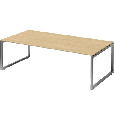 Schreibtisch Cito, rechteckig, ahorn / silber