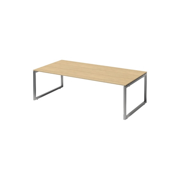 5020073994032 - Cito Konferenztisch Rechteckig Ahorn O-Fuß-Gestell 2400 (B) x 1200 (T) x 740 (H) mm MFC (Melaminbeschichtete Spanplatte) Stahl