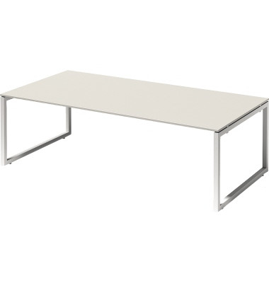 Schreibtisch Cito, 74cm (H), 240x120cm (BxT), rechteckig, wei&szlig; / wei&szlig;