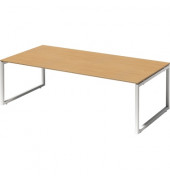 Schreibtisch Cito, 74cm (H), 240x120cm (BxT), rechteckig, buche / weiß