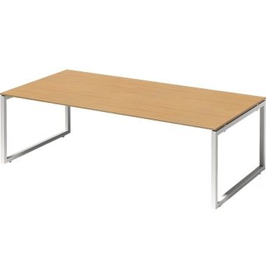 Schreibtisch Cito, 74cm (H), 240x120cm (BxT), rechteckig, buche / wei&szlig;