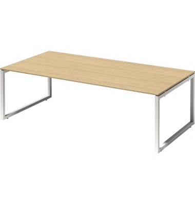 Schreibtisch Cito, 74cm (H), 240x120cm (BxT), rechteckig, ahorn / wei&szlig;