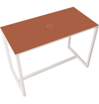 Stehtisch TD114.13.18P 110cm (H), 114x75cm (BxT), rechteckig, rot / weiß