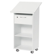 Stehpult LAUDATUS, 120cm (H), 60x52,5cm (BxT), rechteckig, weiß / weiß