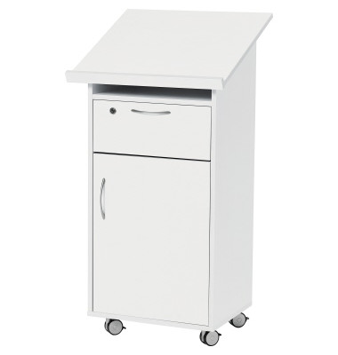 Stehpult LAUDATUS, 120cm (H), 60x52,5cm (BxT), rechteckig, weiß / weiß