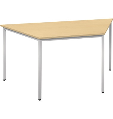Konferenztisch Line 810009979, 72cm (H), 160/80x69cm (BxT), Trapezform, ahorn / silber