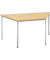 Konferenztisch Line, 72cm (H), 160/80x69cm (BxT), Trapezform, ahorn / silber