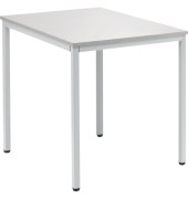 Konferenztisch Line, 72cm (H), 80x70cm (BxT), rechteckig, lichtgrau / silber