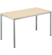 Konferenztisch Line, 72cm (H), 120x60cm (BxT), rechteckig, ahorn / silber