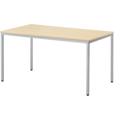 Konferenztisch Line 810010279, 72cm (H), 140x80cm (BxT), rechteckig, ahorn / silber