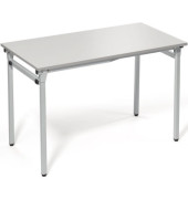 Klapptisch, 120x60cm (BxT), 72cm (H), Holz, rechteckig, lichtgrau / silber