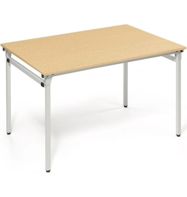 Klapptisch, 120x80cm (BxT), 72cm (H), Holz, rechteckig, buche / silber