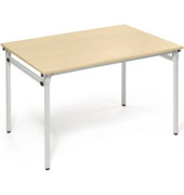 Klapptisch, 120x80cm (BxT), 72cm (H), Holz, rechteckig, ahorn / silber