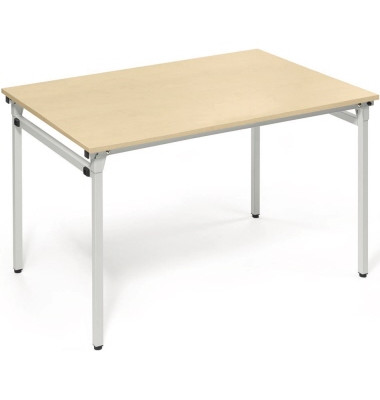 Klapptisch 810010979, 72cm (H), 120x80cm (BxT), rechteckig, ahorn / silber