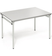 Klapptisch, 120x80cm (BxT), 72cm (H), Holz, rechteckig, lichtgrau / silber