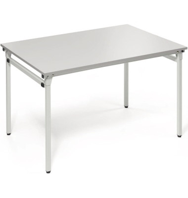 Klapptisch, 120x80cm (BxT), 72cm (H), Holz, rechteckig, lichtgrau / silber