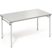 Klapptisch, 140x70cm (BxT), 72cm (H), Holz, rechteckig, lichtgrau / silber