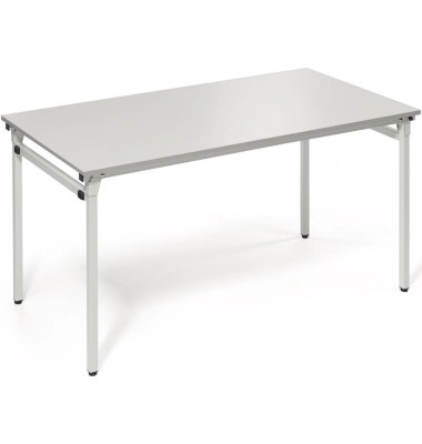 Klapptisch, 140x70cm (BxT), 72cm (H), Holz, rechteckig, lichtgrau / silber