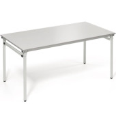 Klapptisch, 160x80cm (BxT), 72cm (H), Holz, rechteckig, lichtgrau / silber