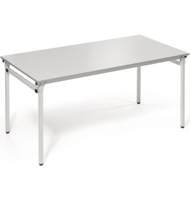 Klapptisch, 160x80cm (BxT), 72cm (H), Holz, rechteckig, lichtgrau / silber