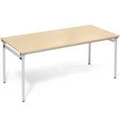 Klapptisch, 180x80cm (BxT), 72cm (H), Holz, rechteckig, ahorn / silber