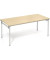 Klapptisch, 180x80cm (BxT), 72cm (H), Holz, rechteckig, ahorn / silber