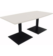 Besprechungstisch communication 810012501, 72cm (H), 180x80/90cm (BxT), Tonnenform, weiß / anthrazit metallic