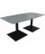Besprechungstisch communication 810012583, 72cm (H), 180x80/90cm (BxT), Tonnenform, beton hell / anthrazit metallic