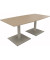 Besprechungstisch communication, 72cm (H), 180x80/90cm (BxT), Tonnenform, eiche natur / silber