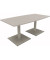 Besprechungstisch communication 810012681, 72cm (H), 180x80/90cm (BxT), Tonnenform, lichtgrau / silber