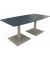 Besprechungstisch communication 810012682, 72cm (H), 180x80/90cm (BxT), Tonnenform, lavagrau / silber