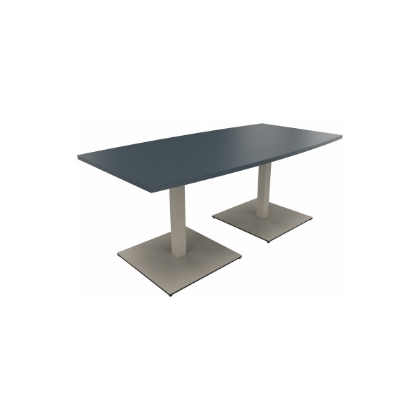 4003969061460 - Besprechungstisch communication 72cm (H) 180x80 90cm (BxT) Tonnenform lavagrau   silber 4003969061460 Soennecken
