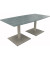 Besprechungstisch communication 810012683, 72cm (H), 180x80/90cm (BxT), Tonnenform, beton hell / silber