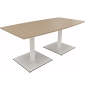 Besprechungstisch communication 810012771, 72cm (H), 180x80/90cm (BxT), Tonnenform, eiche natur / weiß
