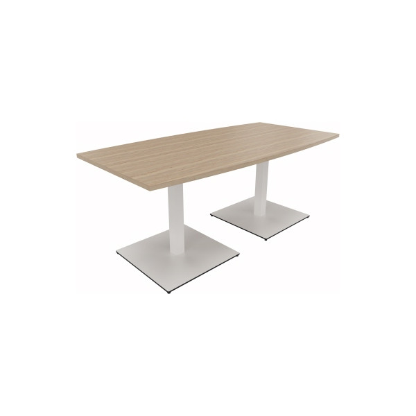 4003969061514 - Besprechungstisch communication 72cm (H) 180x80 90cm (BxT) Tonnenform eiche natur   weiß 4003969061514 Soennecken