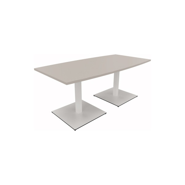 4003969061538 - Besprechungstisch communication 72cm (H) 180x80 90cm (BxT) Tonnenform lichtgrau   weiß 4003969061538 Soennecken