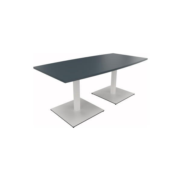 4003969061521 - Besprechungstisch communication 72cm (H) 180x80 90cm (BxT) Tonnenform lavagrau   weiß 4003969061521 Soennecken