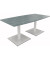 Besprechungstisch communication 810012783, 72cm (H), 180x80/90cm (BxT), Tonnenform, beton hell / weiß