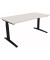 Schreibtisch All in One, manuell höhenverstellbar, 65-85cm (H), 160x80cm (BxT), rechteckig, weiß / anthrazit metallic